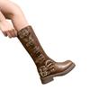 Brown Martin Boots Women's 2025 New Women's Shoes Retro Women's Knee Boots Cowboy Western Boots Knight Boots