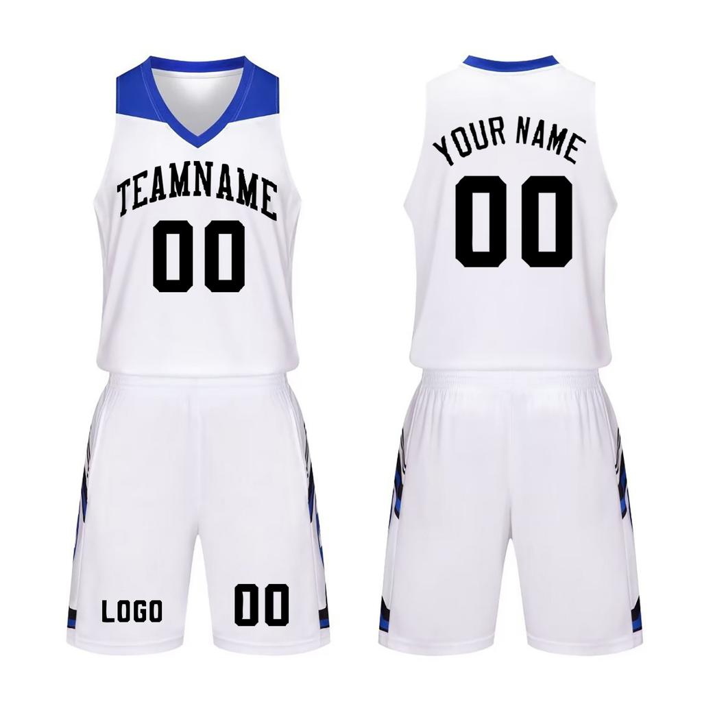 Custom Basketball Jersey Set for Men and Youth Breathable Sports Uniform Two Piece Sleeveless Top and Shorts for Team School Training