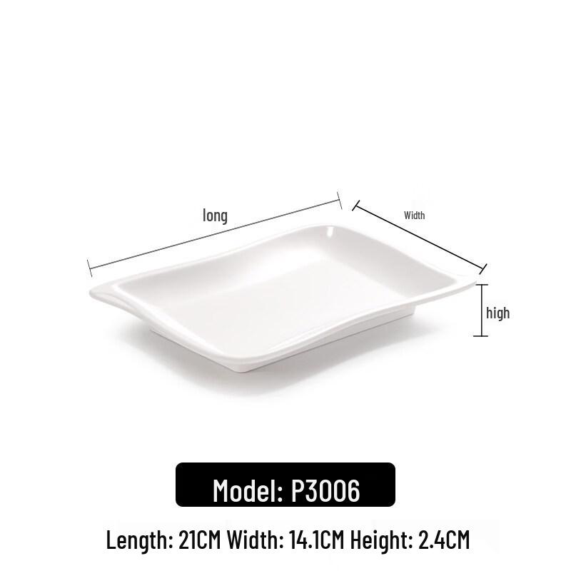 White Rectangular Melamine Divided Plate