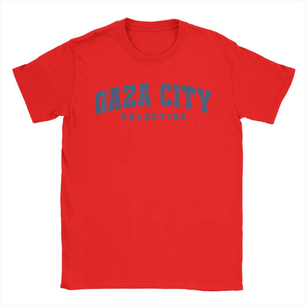 Gaza City Palestina T-shirt Urbana Estiva Hipster T-shirt Uomo 100% Cotone Girocollo Magliette Oversize Manica Corta Y2K Maglietta Divertente
