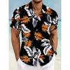 Camicia Estiva Streetwear Moda da Uomo a Maniche Corte ad Asciugatura Rapida con Stampa 3D