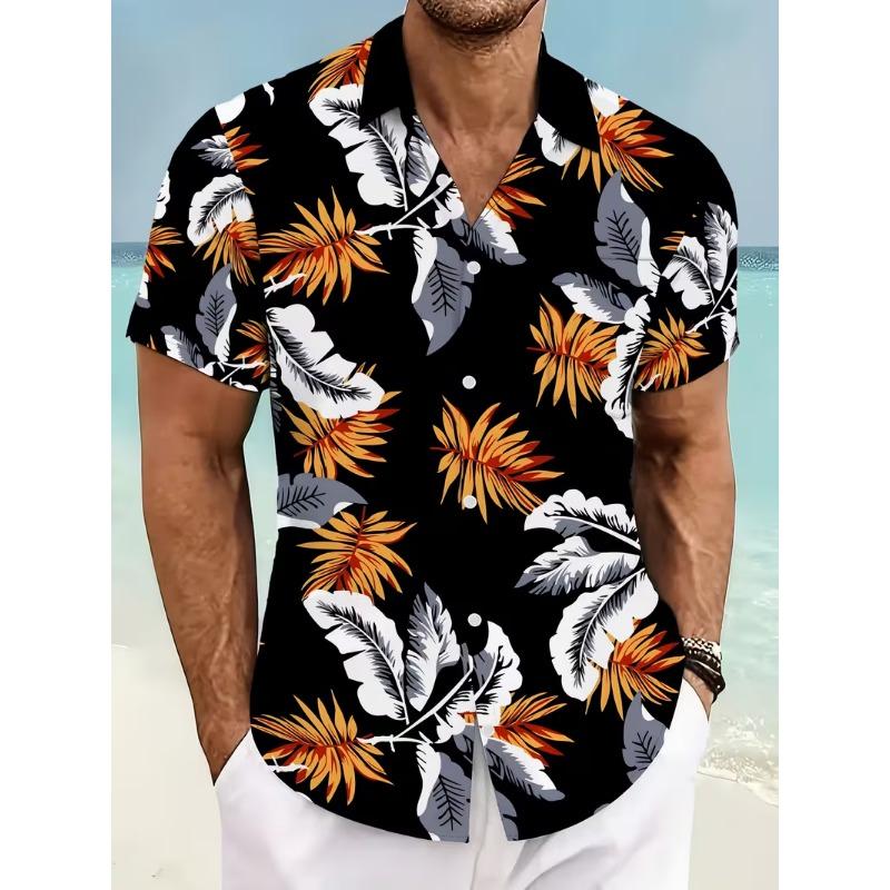 Camicia Estiva Streetwear Moda da Uomo a Maniche Corte ad Asciugatura Rapida con Stampa 3D
