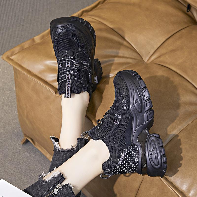 Small Inner Height Increase Autumn and Winter New Sports and Leisure Dad Shoes A