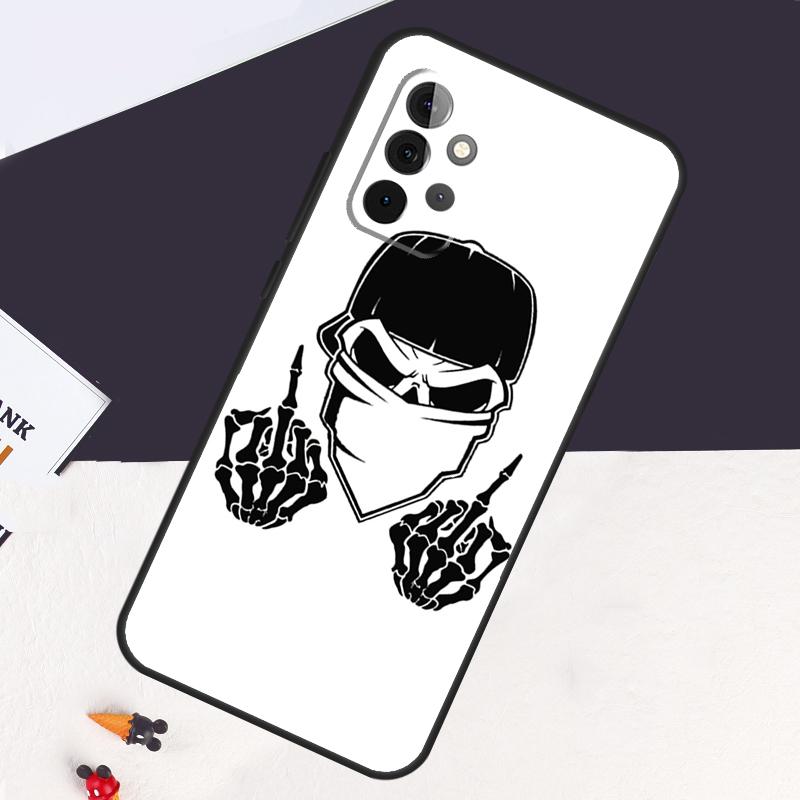 Middle Finger Skeleton Skull Bone Case For Samsung Galaxy A54 A34 A14 A52S A12 A22 A32 A52 A50 A51 A71 A13 A53 A33 Cover