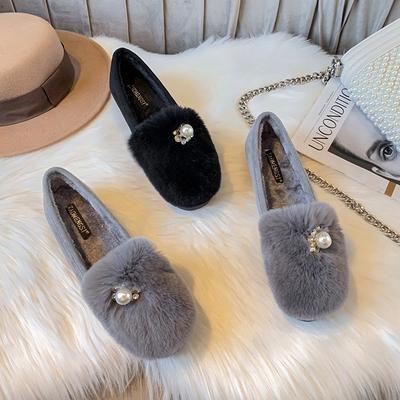T3 jesienno-zimowe puszyste buty dla kobiet, okrągłe buty beanie, ciepłe buty z aksamitu, bawełniane buty ciążowe w dużych rozmiarach