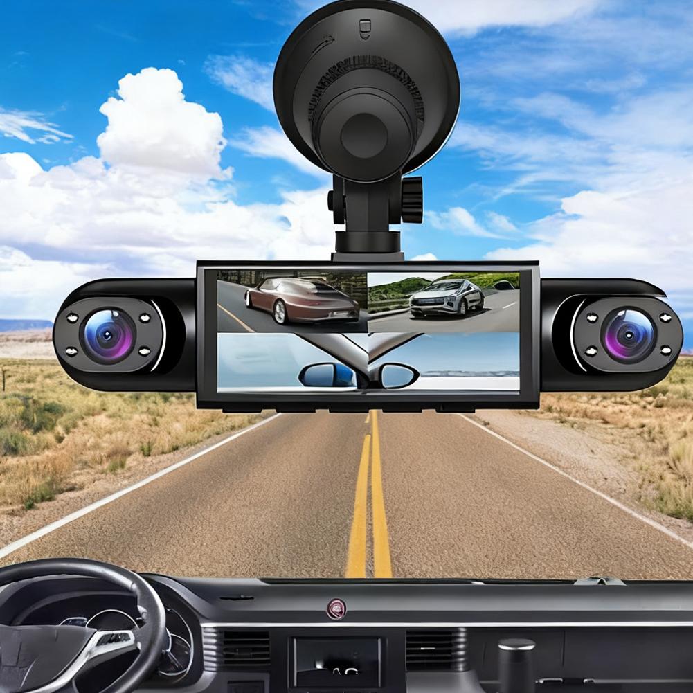 4 Channel Dash Cam 360° View 1080P 64GB Driving Recorder Loop Recording, 24H Parking Mode Full View Car Dashcam System