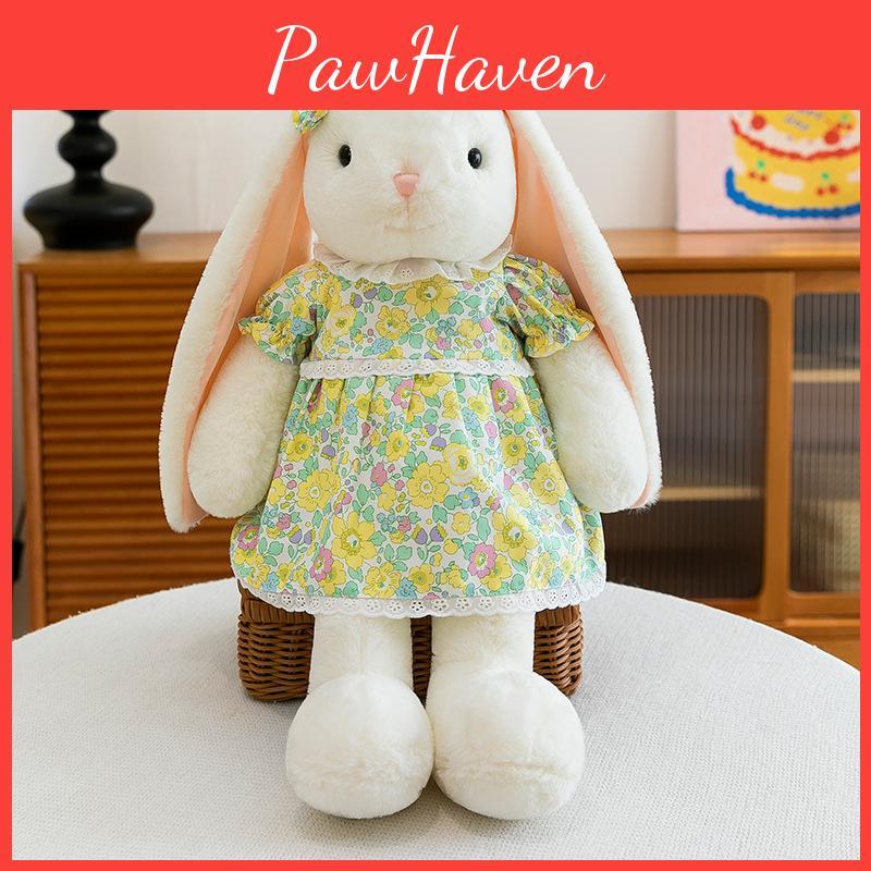 Cute Blossom Lop Eared Rabbit Plush Toy Gift For Friends Home Decor With Short Pile Material