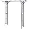 210cm Decorative Metal Garden Trellis Arch with Durable Steel Tubing & Elegant Scrollwork, Great for Weddings, Dark Gre