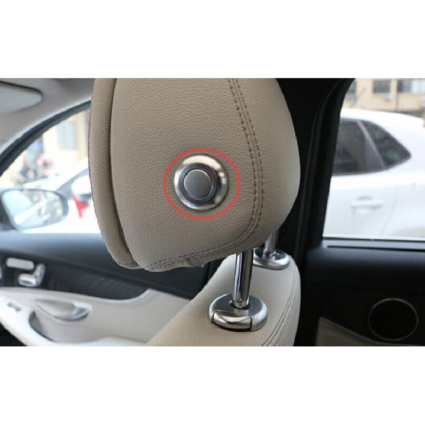 Silver Aluminum Seat Headrest Button Frame Cover Trim For Benz GLE GLS 2016-2019