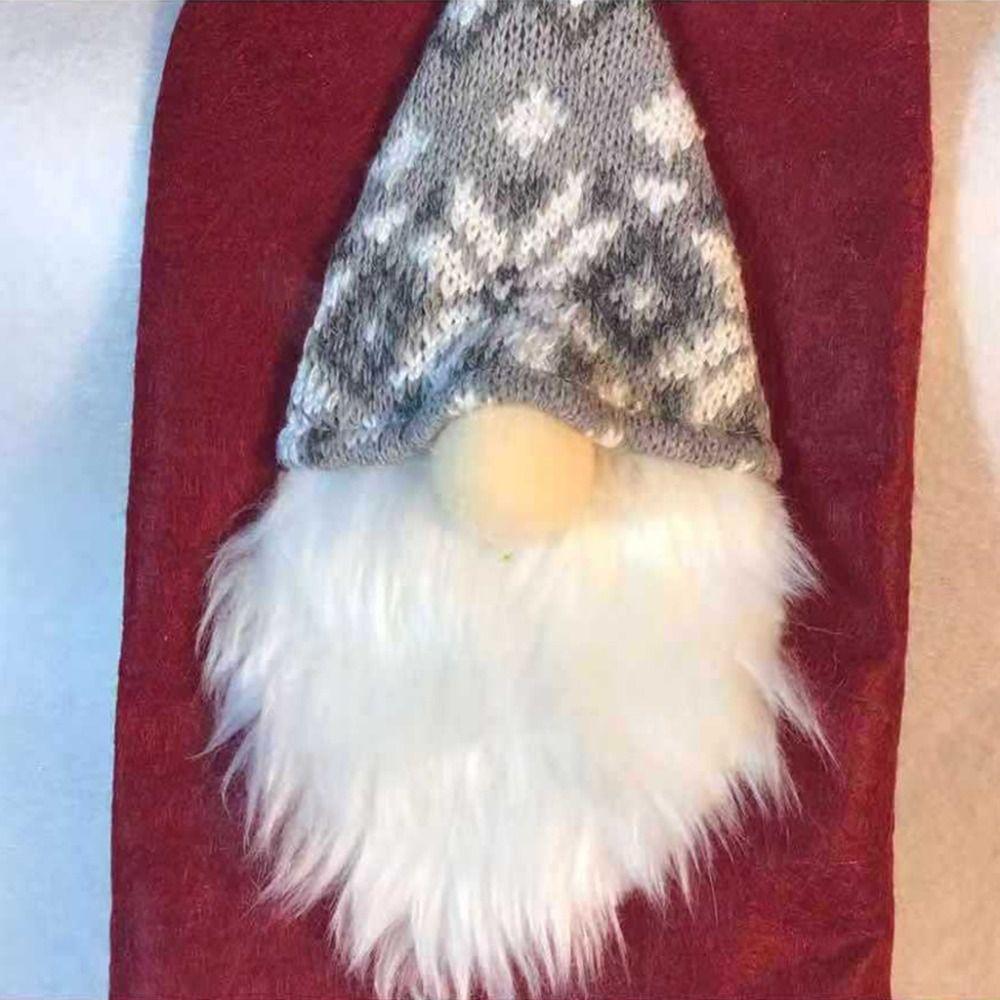 2Pcs Santa Christmas Faceless Doll Wine Cap Mini Cartoon Christmas Wine Bottle Bag Kawaii Reusable Christmas Wine Bottle Cover