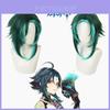 Genshin Impact Xiao Cosplay Pruik Inktblauw Verloop Hittebestendig Perfect Voor Halloweenfeesten!
