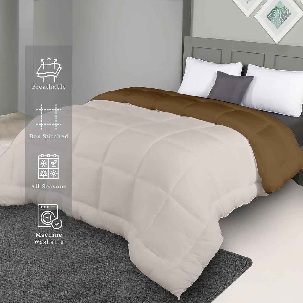 Plush Reversible Microfiber Comforter Single Bed | 220 GSM Wadding |110 GSM Peached Extra Soft Microfiber Fabric,
