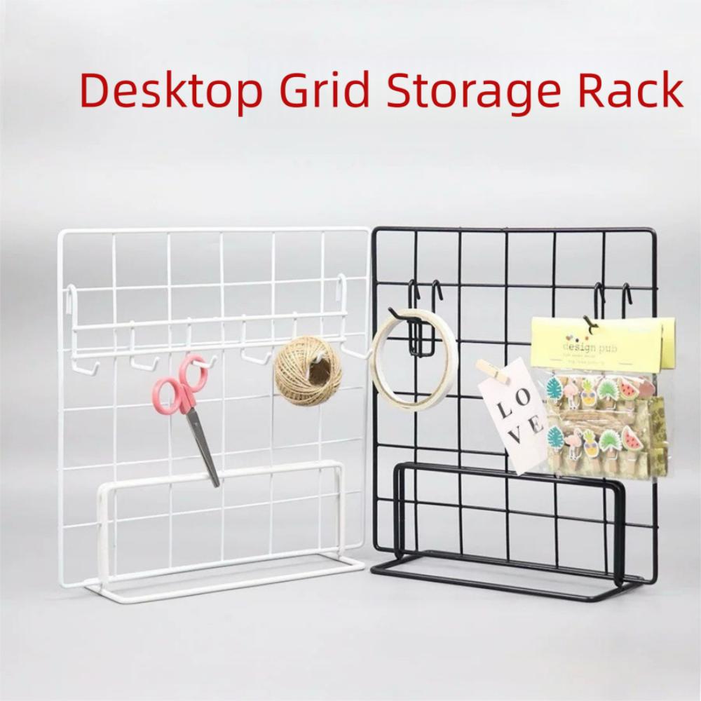 Creative Grid Display Rack Metal Art Photo Display Storage Rack with Base Desktop Stand Jewelry Booth Rack