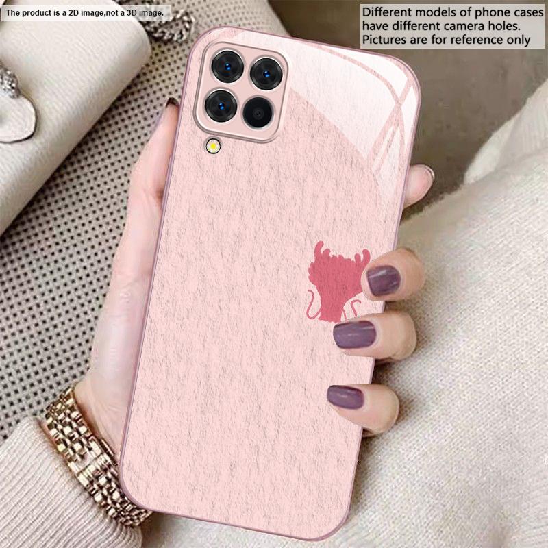 A sleek deep blue faucet For Samsung A20 30 22 23 24 25 26 31 32 33 34 35 42 50 51 52 53 54 55 56 70 71 72 73 glass phone case