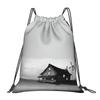 Custom Cowardlyes Dogs Anime Drawstring Bag for Training Yoga Backpacks Men Women Slapstick Sports Gym Sackpack