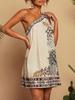 2025 Elegant Women's Sleeveless Dress: Printed, Waist-Cinching, Slimming Style
