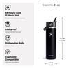 Wide Mouth Flex Straw Stainless Steel Water Bottle, 24oz (709ml), Aloe Vera, Insulated (Official Japanese Product)