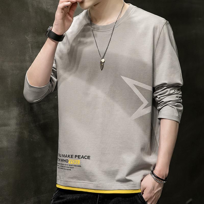 Men's Trendy Long-Sleeve Casual T-Shirt for Spring & Autumn