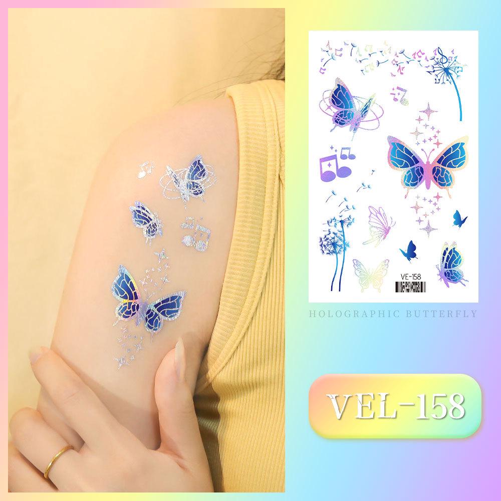 Ruikalong Laser Tattoo Stickers: Cartoon Butterflies, Animals, Mermaids for Boys & Girls 120*75mm