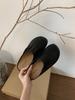Fashion Outwear Round Toe Mules Daily Shoes For Women Retro Flats Slip On French Style Half Slippers Comfort Slides Soft Footbed Sandals