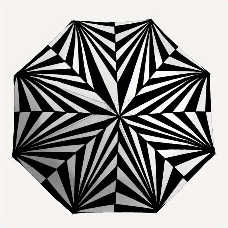 

1pc Abstract design Automatic Folding Umbrella, Portable & Foldable Design with 8 Ribs, Casual Outdoor Accessory yy250729160