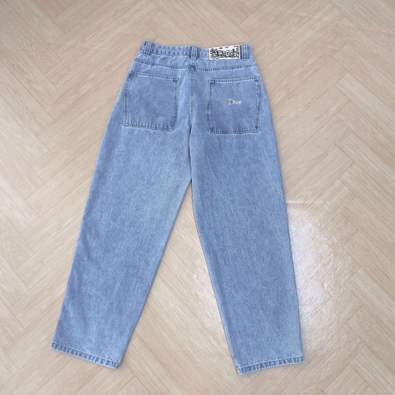 Herren Baggy Jeans mit geradem Schnitt - Gewaschene Baumwolle Skateboard-Stil Niedrige Leibhöhe Besticktes Detail Freizeitkleidung