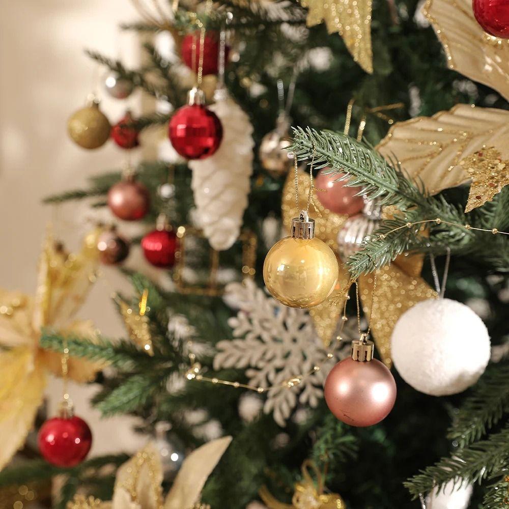 42Pcs Colorful Electroplated Christmas Hanging Balls 3/4/5cm Xmas Tree Pendants  Photographic Props