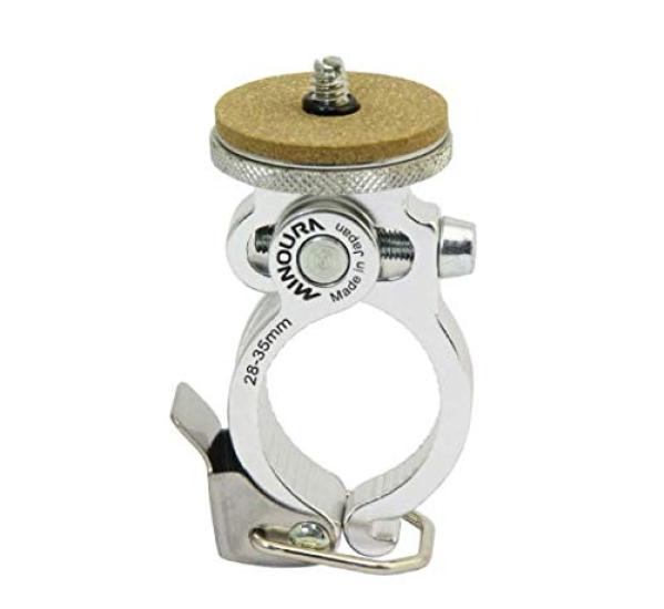 Minoura Bicycle Camera Detachable Camera Small Clamp Diameter Silver VC-100S Holder, One-Touch Mount, (Fits 22-29mm Cameras),