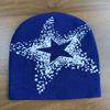 Low MOQ Cuffless Jacquard Acrylic Beanie All Print Y2K Street Hip-hop Fashion Star Pattern Custom Logo Embroidery Travel