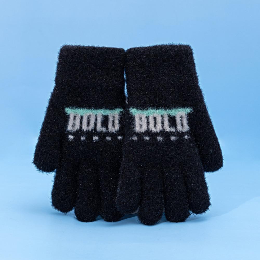 5-10 Jahre Elastische Vollfinger-Fäustlinge Verdicken Samt Warme Fäustlinge Winter Kinder Babyhandschuhe