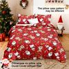 3pcs/set Christmas Reindeer Snowman Bedding Set Includes 1 Duvet Cover And 2 Pillowcases Soft And Skin-Friendly