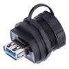 Waterproof USB Connector Copper Contact PA66 Insulator USB3.0 Double Female Dustproof Cover
