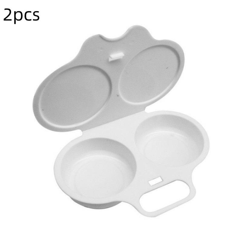 2Pcs Dual Cavity Microwave Steamer Egg Cooker Food-Grade Plastic Fryer Egg Steamer Mold Kitchen Accessories Kitchen Utensils