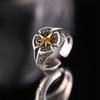 Retro Polaris North Star Adjustable Open Ring For Men Punk Gothic Edgy Copper Zircon Unisex Accessories Good Fortune Love Gift