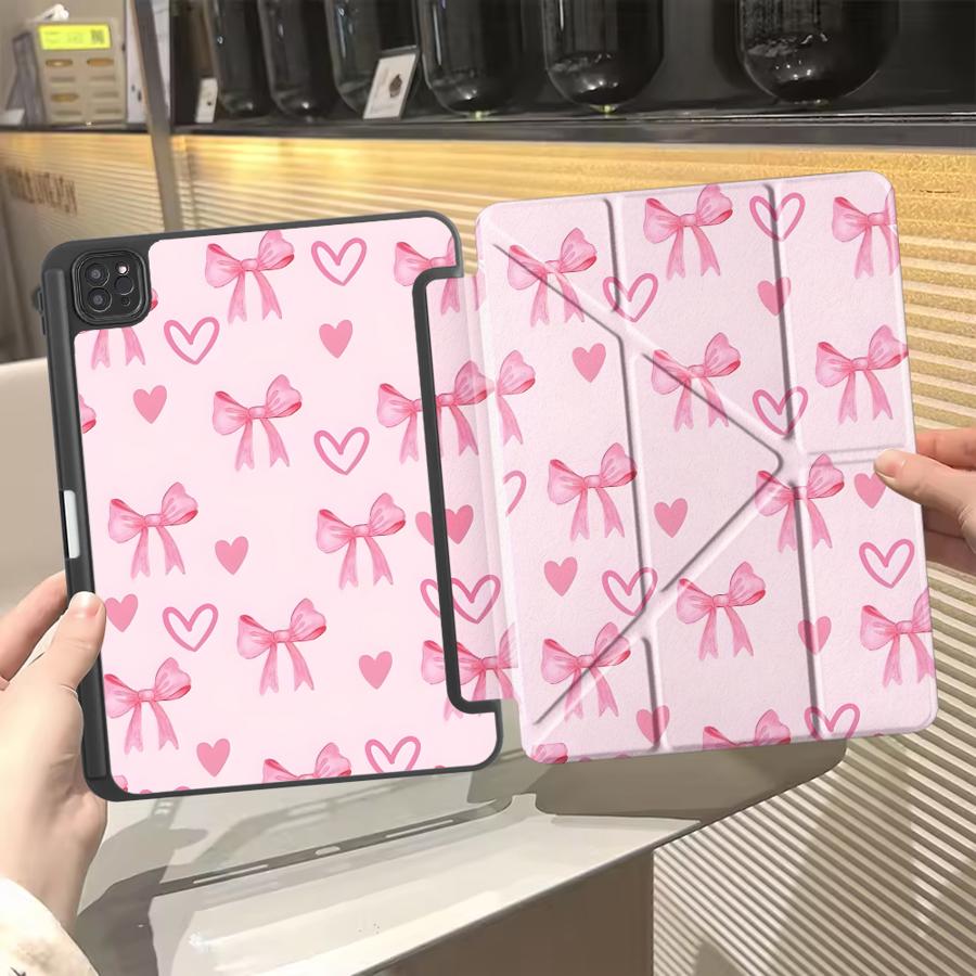 

Мультяшный чехол-планшет с бантом для iPad Mini 6 7 Air 4 5 M3 M2 1 2 M4 11 дюймов Pro 2025 Pro 11-го 10-го 9-го 8-го 7-го 12,9 дюйма с подставкой iPad Mini 7 8.3