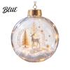 Holiday Ornament Ball Christmas with LED Lights Snow Scene Acrylic Clear Sphere Decor Shatterproof Xmas Tree Hanging Seasonal Party Supplies