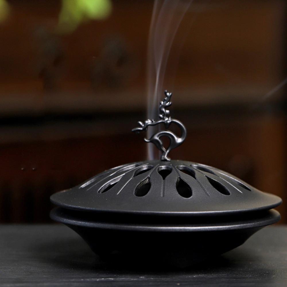 

Подставка для благовоний с обратным потоком в виде крышки оленя, цинк, цинковый сплав, аромалампа, курильница для благовоний, домашний декор чёрный
