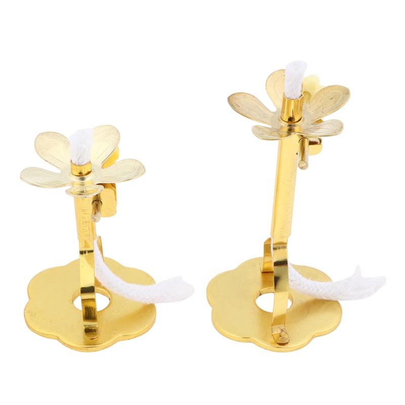 Golden Candle Holder Oil Lamp Wick Holder Butter Wick Lamp Holder With Stand Telescopic Wick Holder Desktop Decor