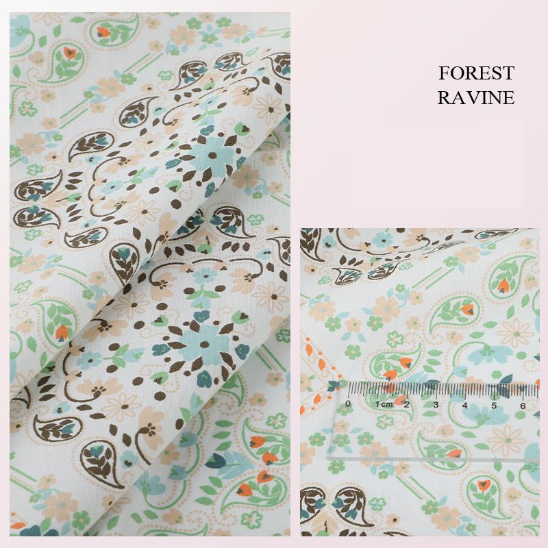 100*145cm High-density Cotton Poplin Plant Flower Printed Fabric For Diy Sewing Dolls Kid Dress Apparel Quilted Bedding Textiles