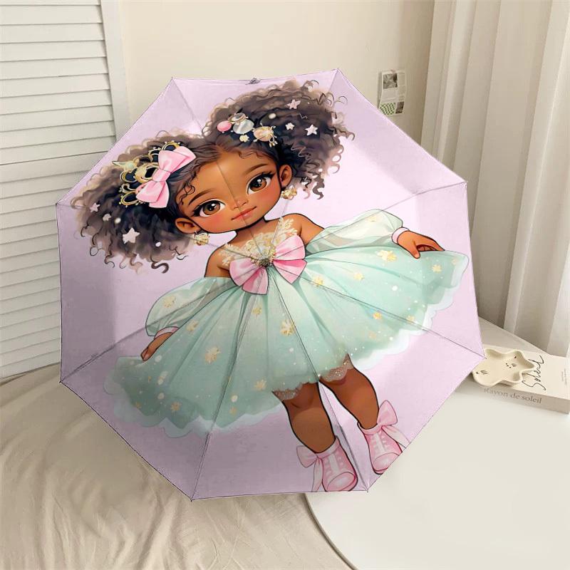

1PC flower dress Umbrella-8-Rib Reinforced Portable Folding Travel Suitable for All Seasons Outdoor Daily Use-J388