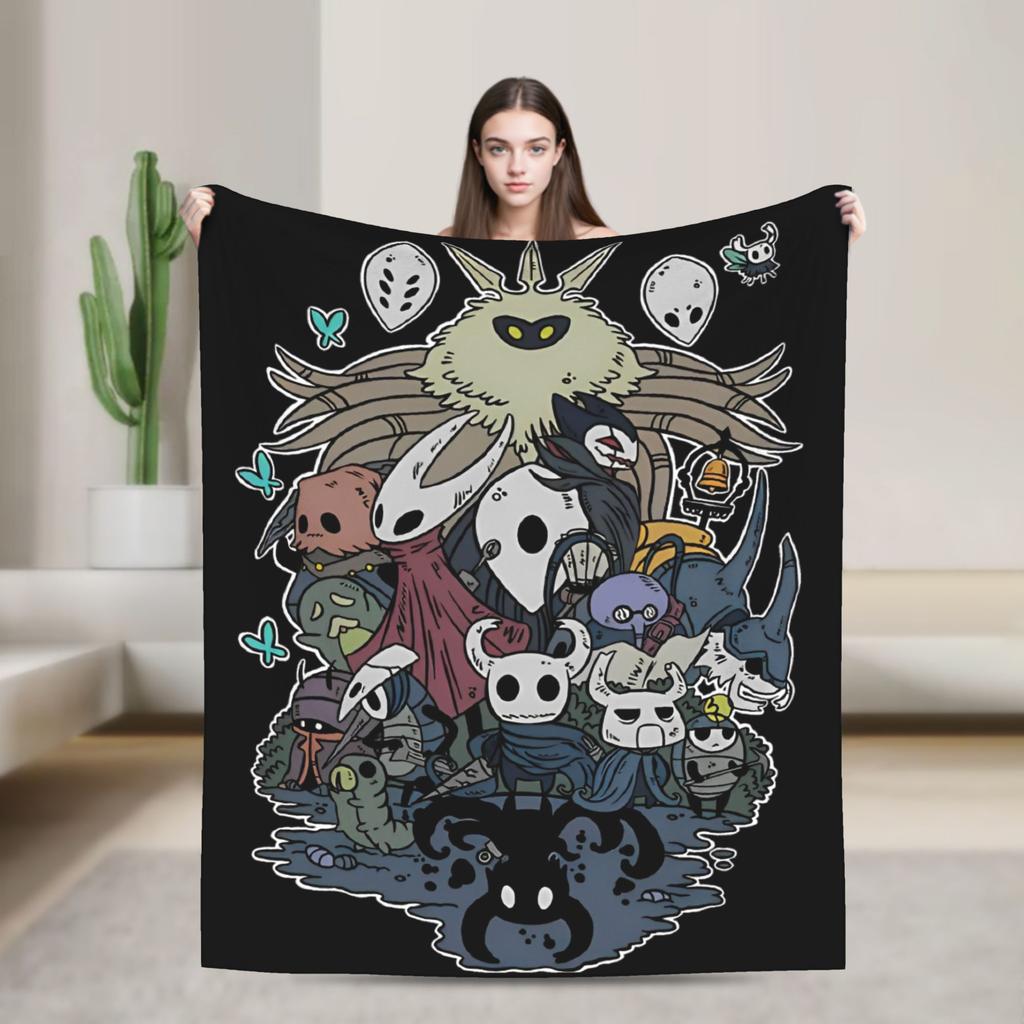 Hollow Knight Advanture Game Fashion Blanket Fleece Textile Decor Cartoon Cute Breathable Warm Throw Fashion Blankets for Bedding