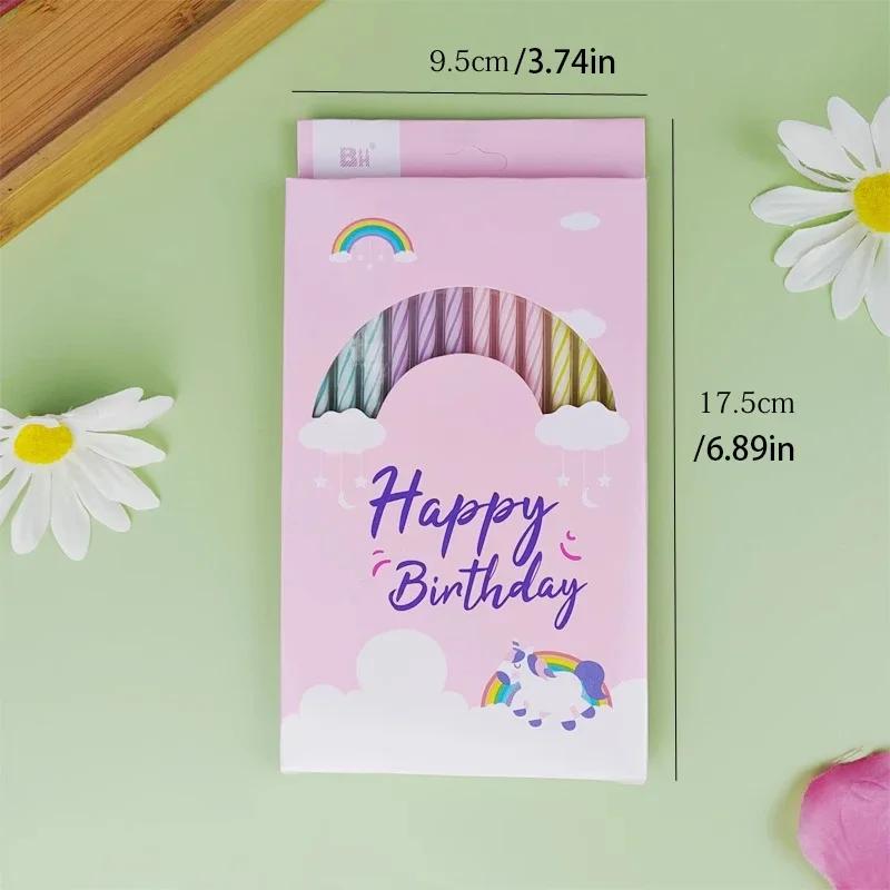 Birthday Candle Cake Baking Decoration Curve Rotating Curved Candle Romantic Party Colored Candle Multiple Style Choices