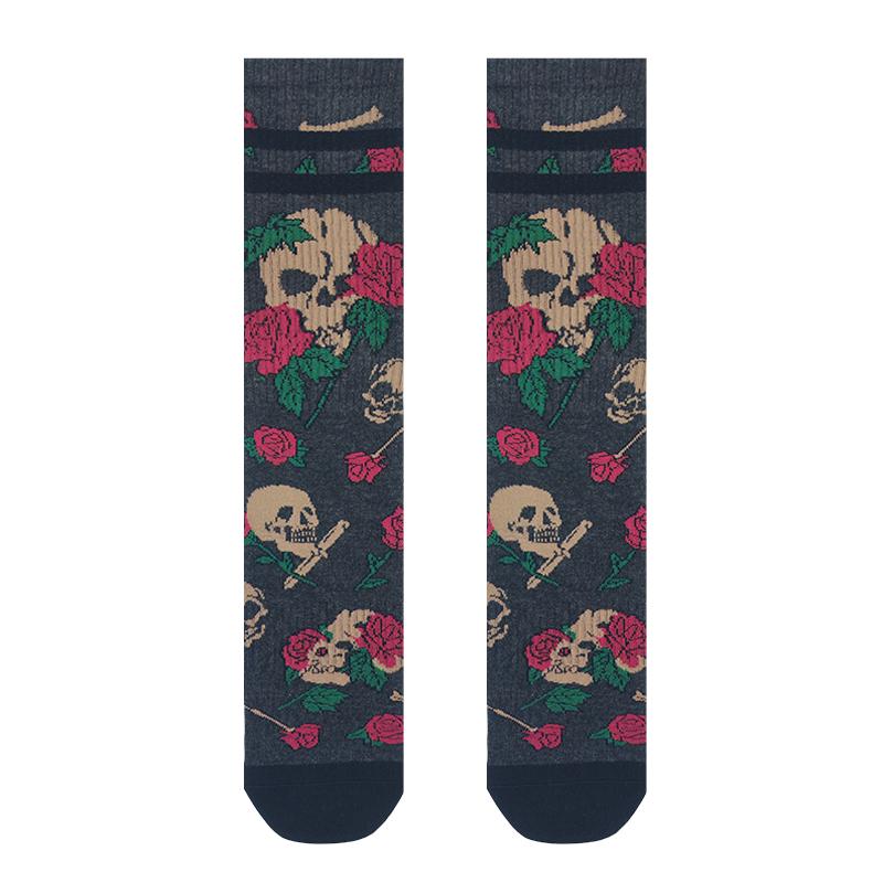6 Styles Gothic Retro Skull Punk Skeleton Crew Socks Unisex Harajuku Elastic Cotton Women Men Stocking Skateboard Long Socks