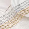 1m Stainless Steel Flat O Shape Chains Handmade Chain for DIY Necklaces Bracelets Bangles Jewelry Gifts Earrings Accessories