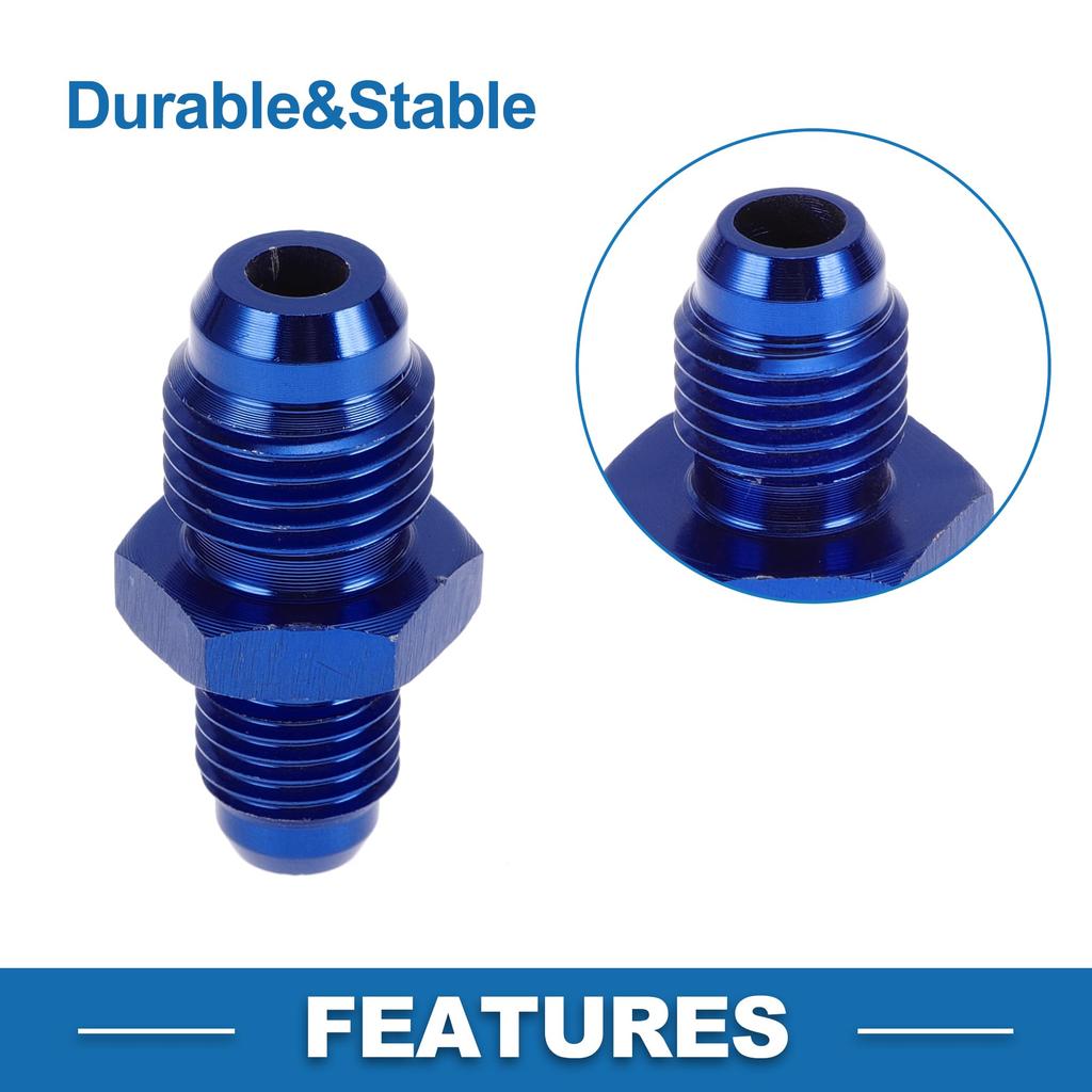 A ABSOPRO Female Flare Reducer Hose Fitting Adapter AN4 AN6 Fuel Line Connector Aluminum Blue
