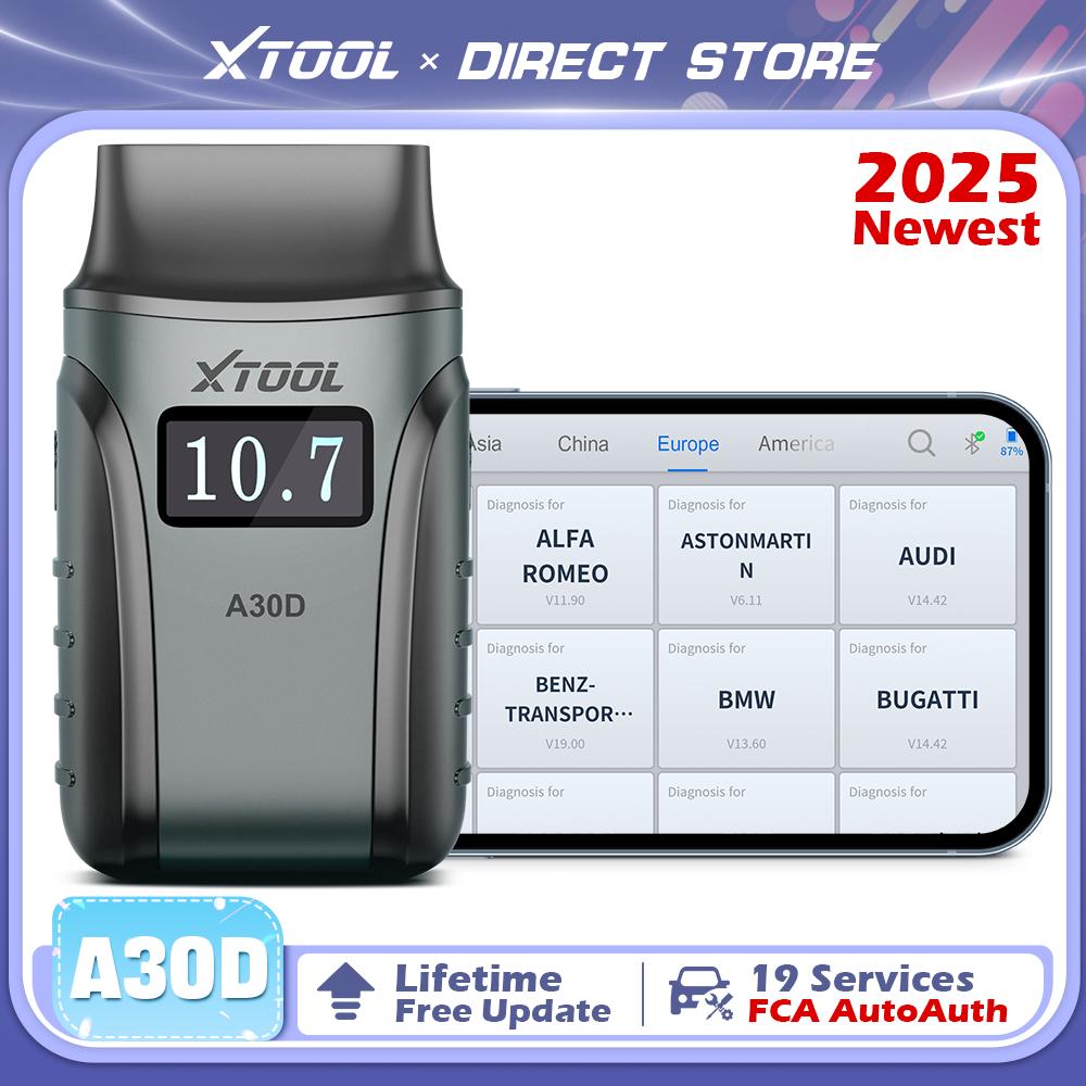 XTOOL Anyscan A30D Bluetooth OBD2 Scanner All Software Lifetime Free Update OBD 2 Diagnostic Tools 19 Resets FCA AutoAuth CAN FD