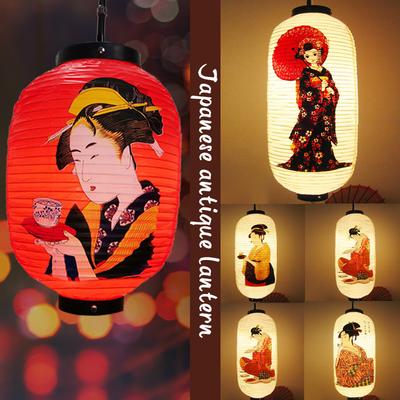 25*50cm Wasserdichte PVC-Laterne Japanische Geisha Hängend Koreanisches Ramen Sashimi Küche Geschäft Restaurant Pub Dekoration Außenlaternen
