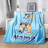 Bluey Family Adventure Customize Text Blanket Throw Customizable Blanket Soft Warm Cozy for Bed Office Bedding Seaside Ideal for All Seasons