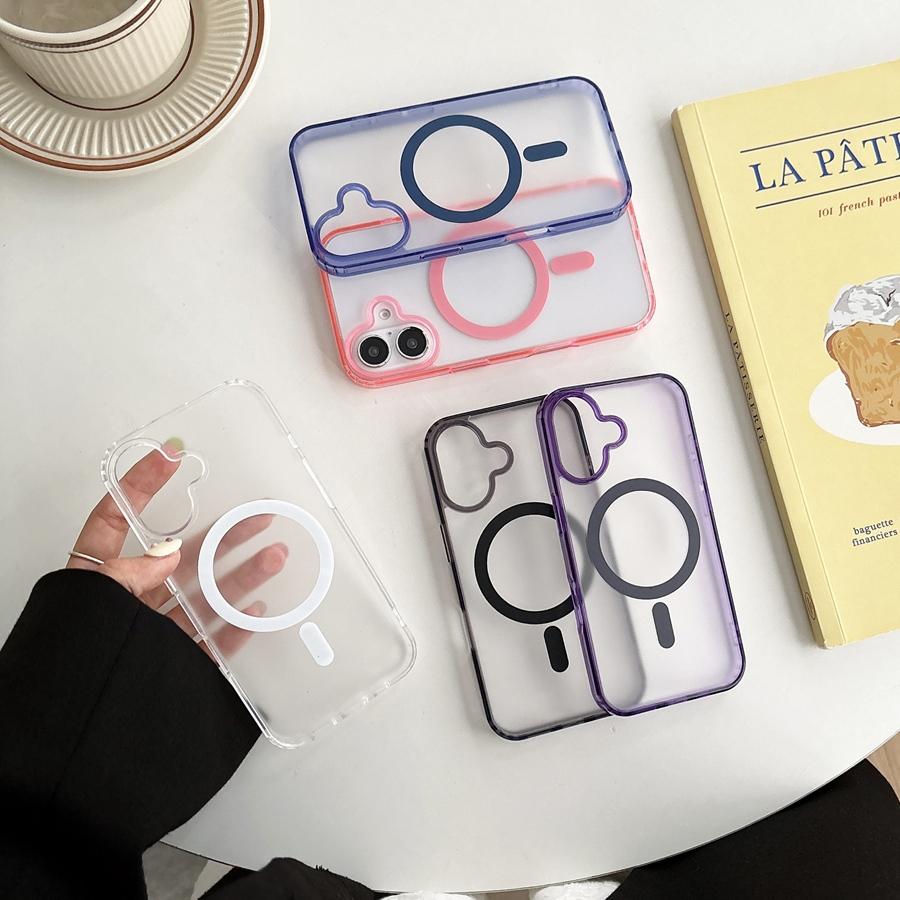 Luxusní magnetické pouzdro na telefon s bezdrátovým nabíjením pro iPhone 16 15 Pro Max 16 Plus iPhone 14 13 12 11 Pro Magsafe Průsvitný zadní kryt odolný proti nárazům