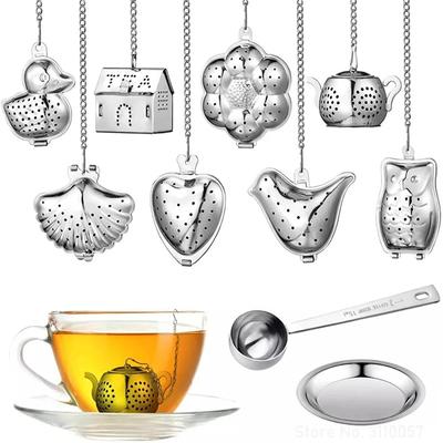 New Stainless Steel  Tea Infuser Teapot/Owl/Duck/Pumpkin Tray Spice Tea Strainer Herbal Filter Teaware Accessories Kitchen Tools